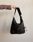 Chocolate Utility Leather Crossbody Bag