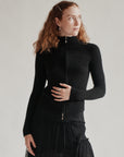 Black Cashmere Zipped Cardigan