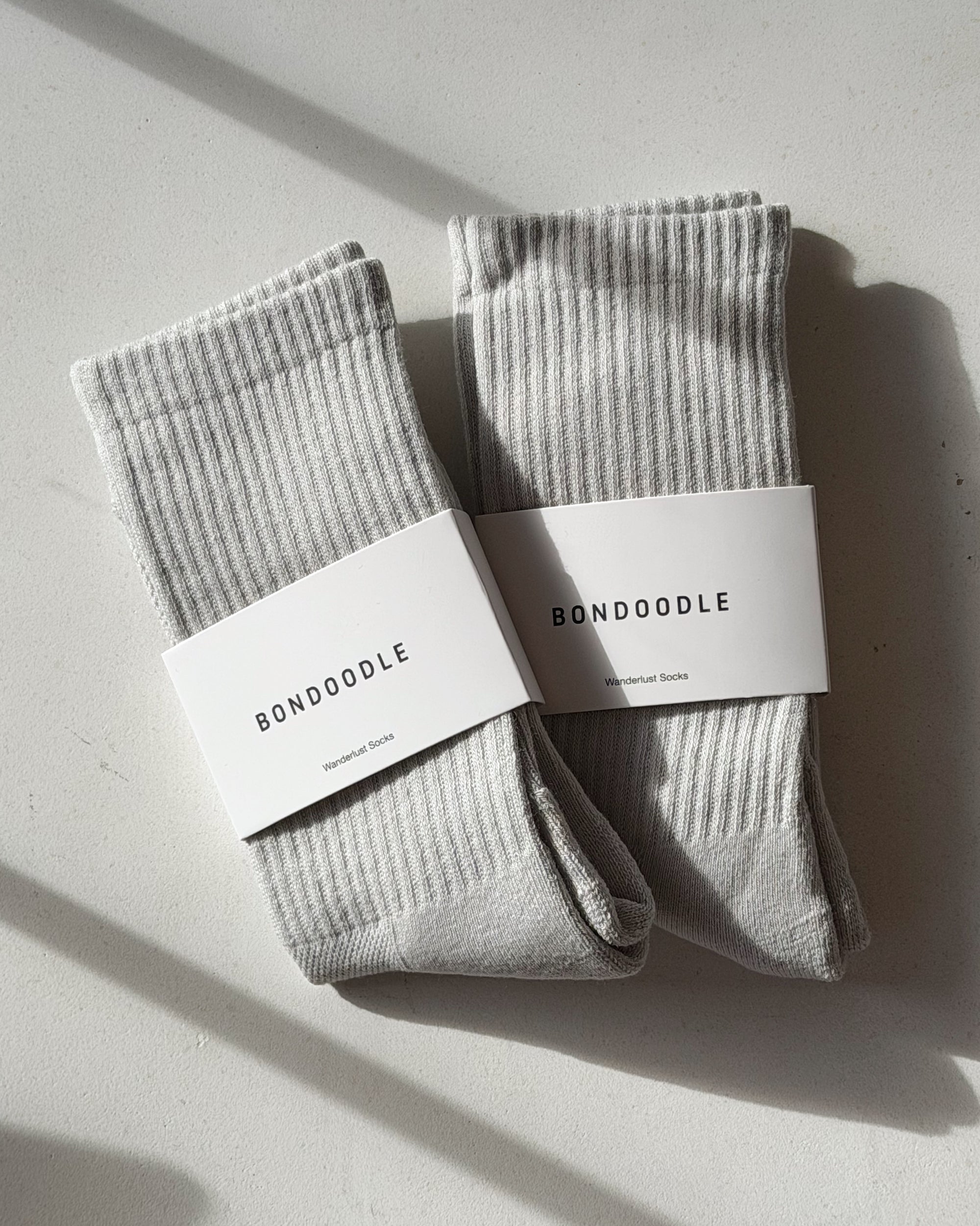 Bondoodle | Ribbed Sport Crew Socks in Cool Grey - Hey Jude