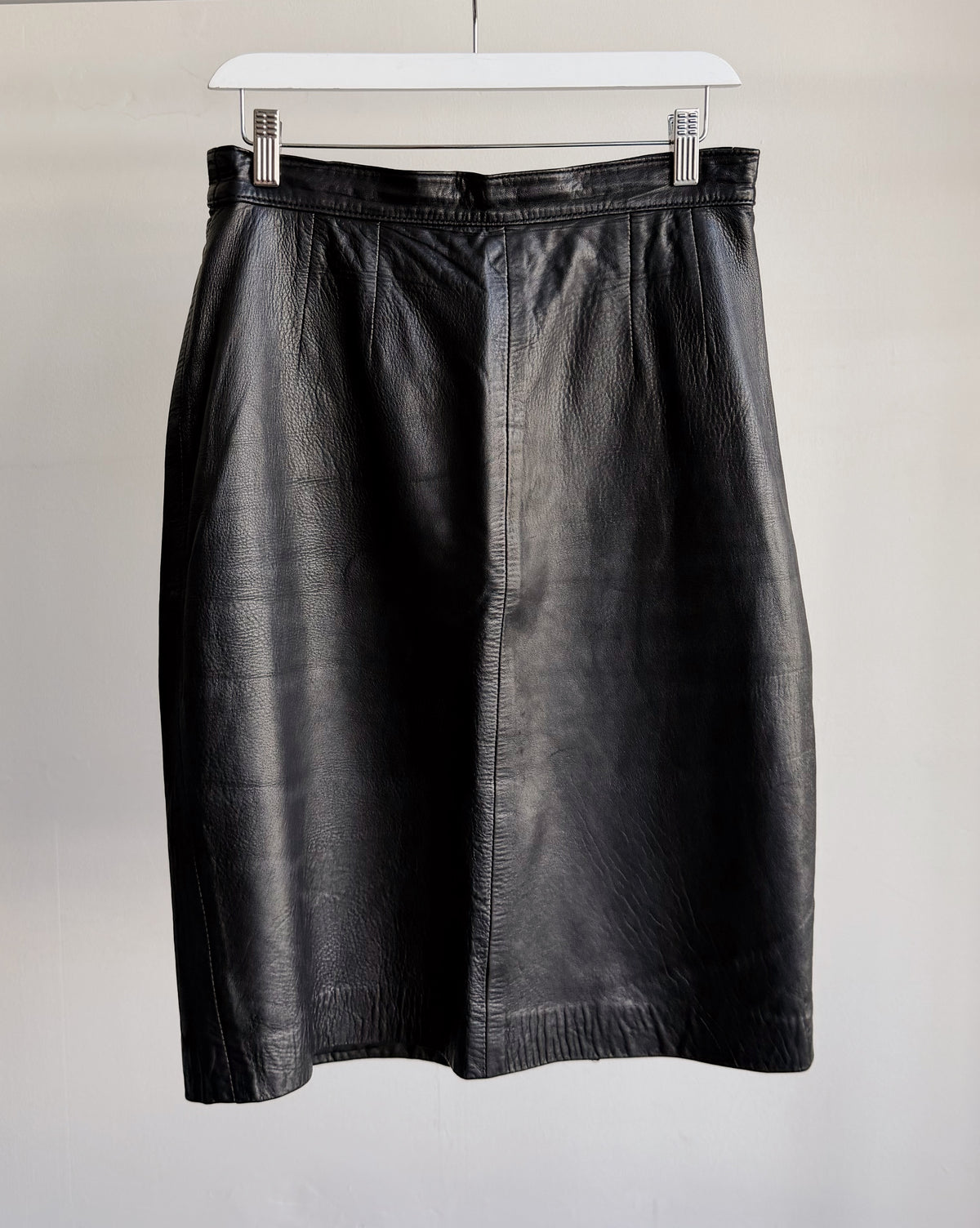 Black Soft Leather Skirt