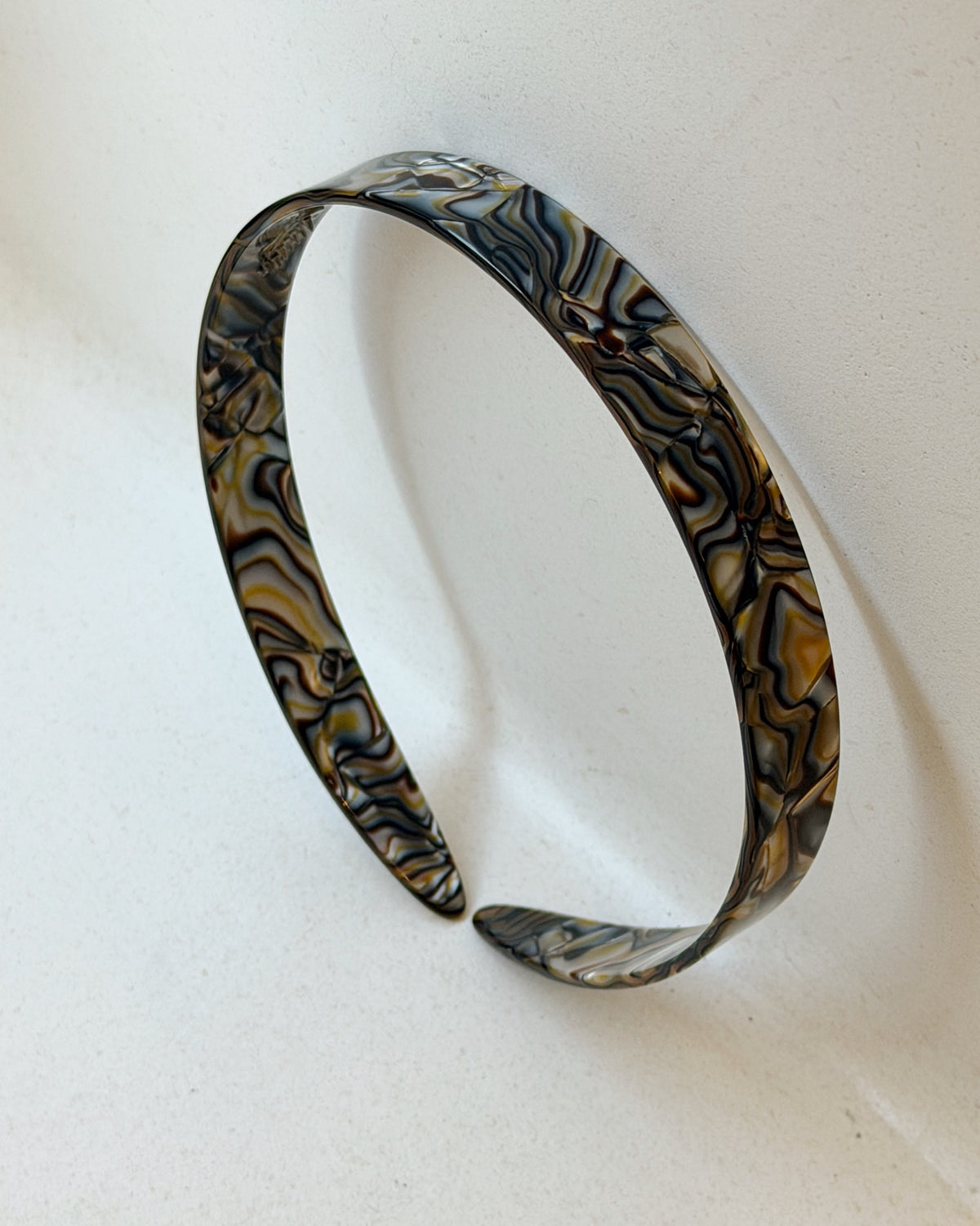 Parcelona | French Earthly Silver Swirl 0.5" Headband