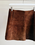 Hickory Suede Panelled Mini Skirt