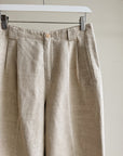 Oat Linen Cuffed Tailored Trousers