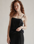 Black Jacquard Silk Tank