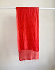 Tomato Silk Tassel Scarf