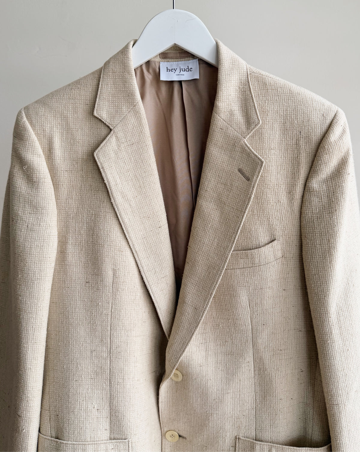 Parchment Woven Silk + Wool Blazer - Hey Jude