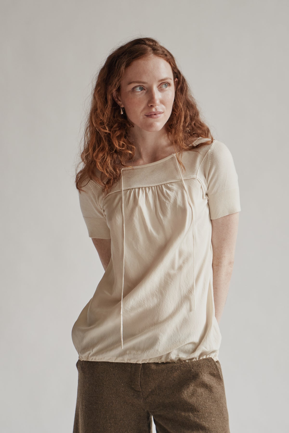 Eggshell Silk Deconstructed Top - Hey Jude