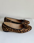 Leopard Pony Hair Ballet Flats | Size 39