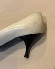 Cream + Black Cap Toe Pumps | Size 7.5