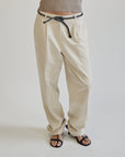 Cream Tailored Relaxed Trousers