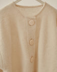 Cream Mohair Knit Cardigan
