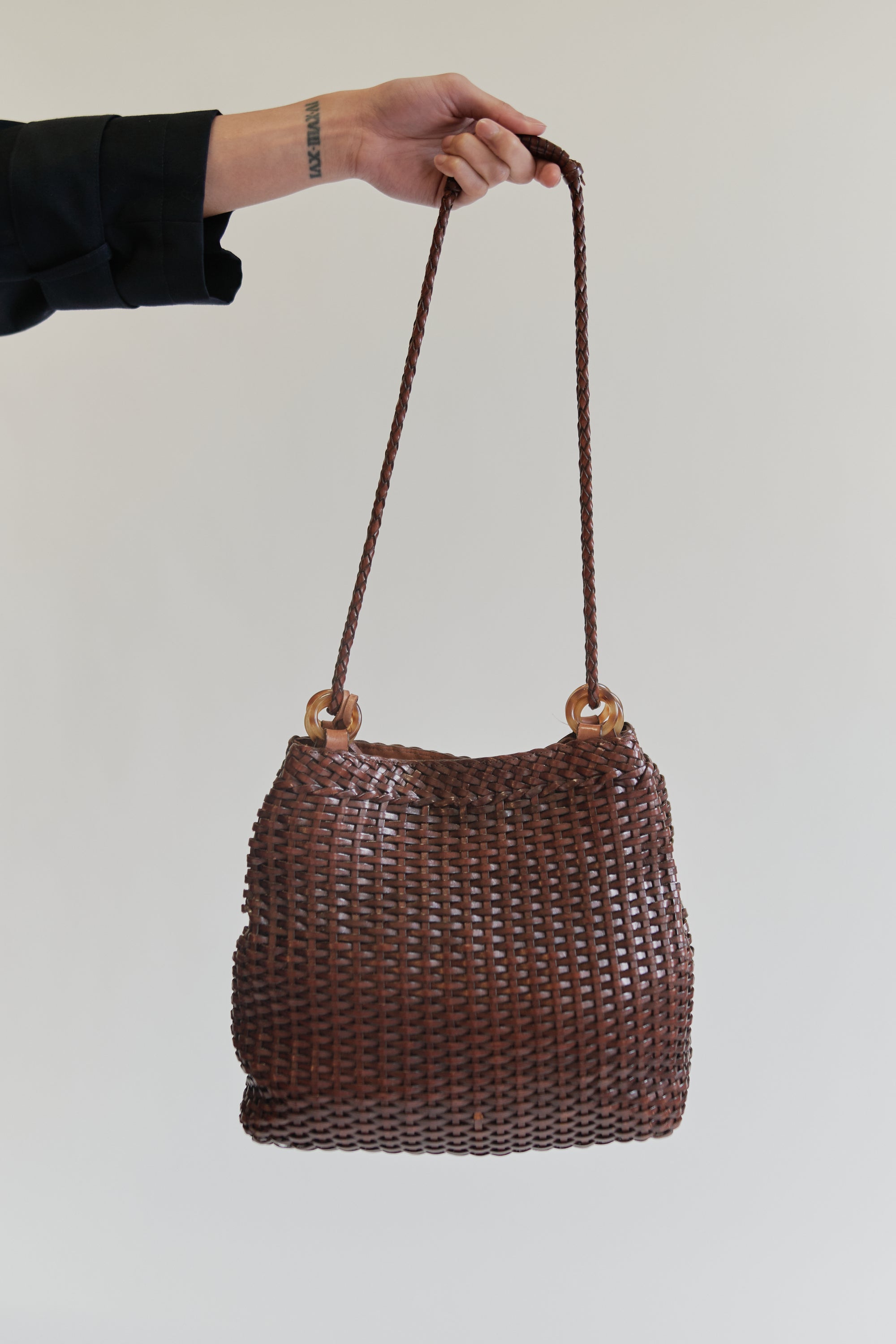 Auburn Woven Leather Shoulder Bag - Hey Jude