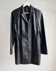 Ink Tailored Black Leather Coat