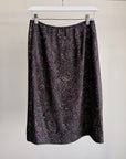Amethyst Silk Paisley Print Midi Skirt