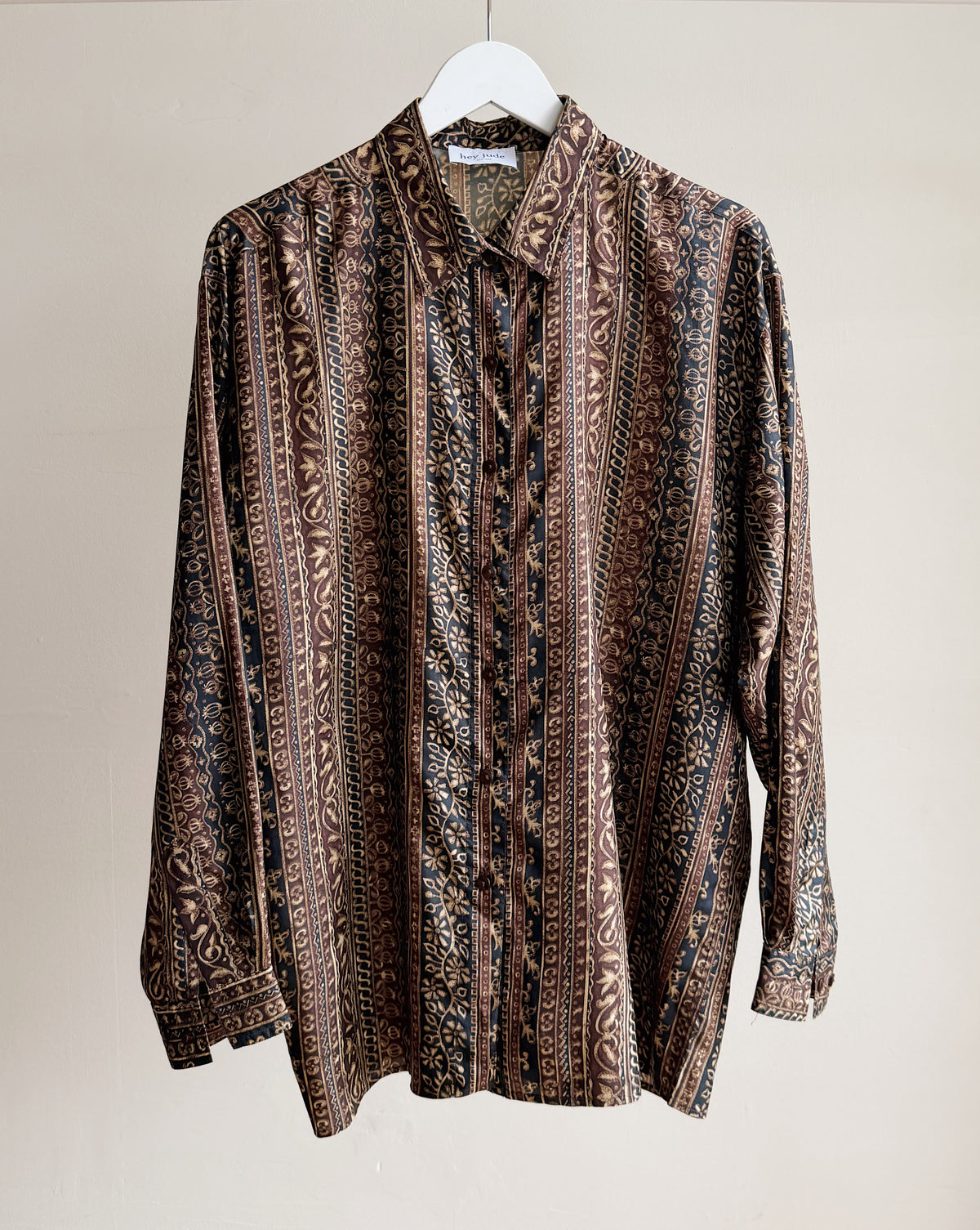 Baroque Stripe Silk Blouse - Hey Jude