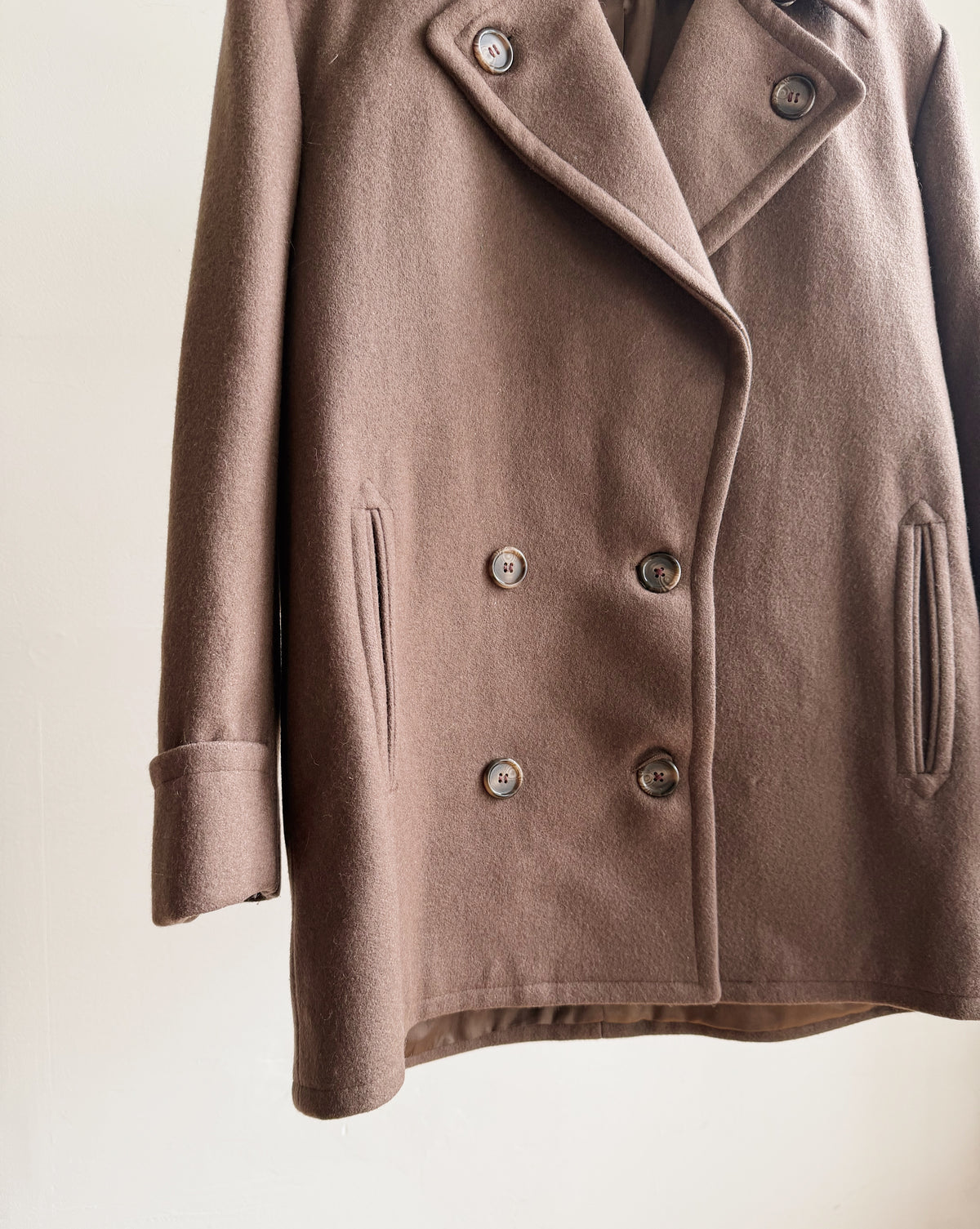Calvin Klein Button Wool Peacoat Jacket - Hey Jude