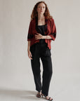 Crimson Raw Silk Robe