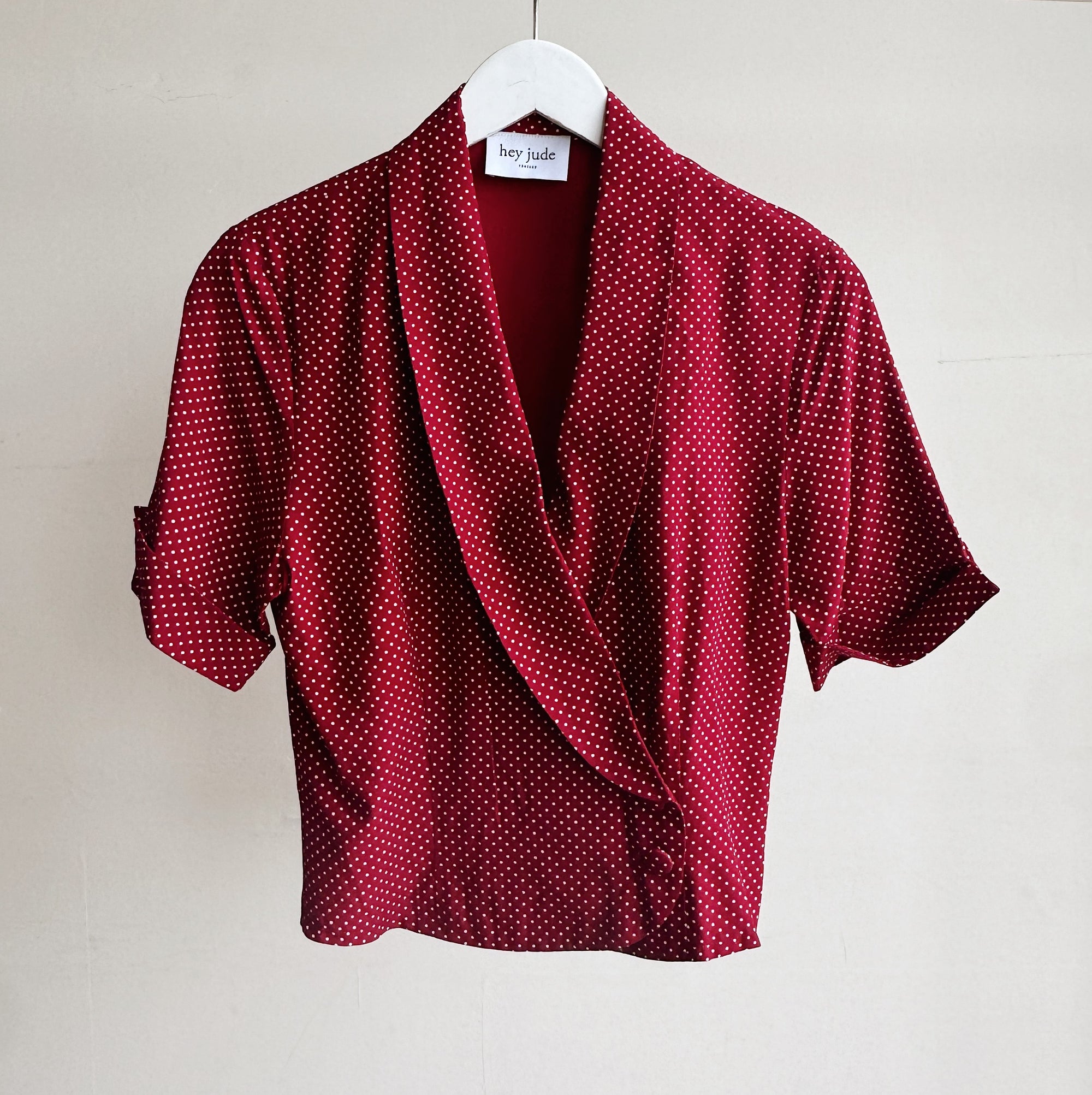 Cayenne Polka Dot Wrap Blouse - Hey Jude