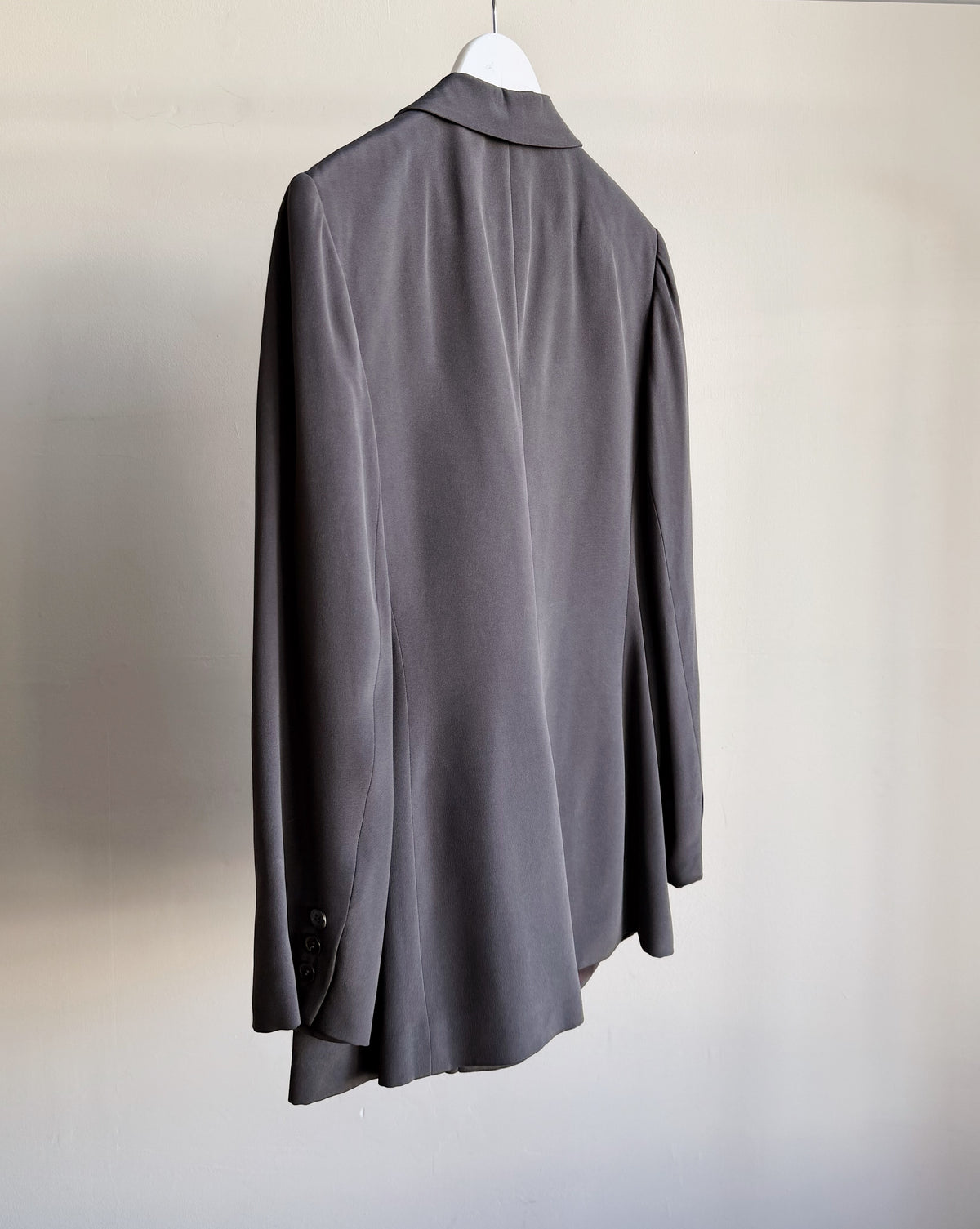 Charcoal Brushed Silk Blazer