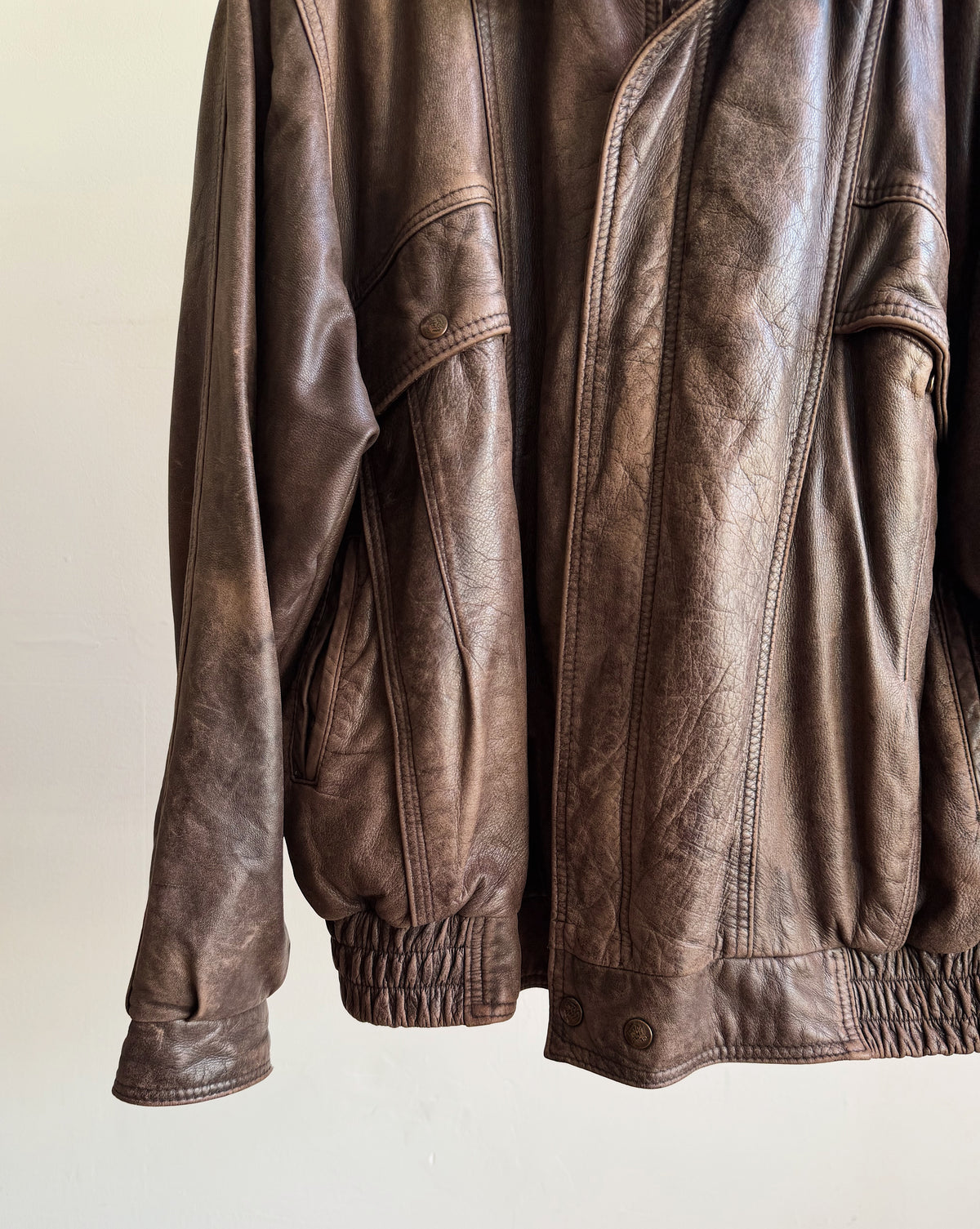 Cocoa Leather Bomber Jacket - Hey Jude