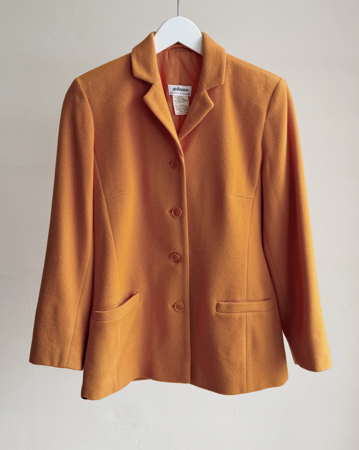 Tangerine Cashmere Wool Blazer - Hey Jude