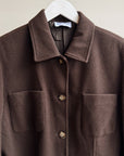 Chocolate Wool + Cashmere Shacket