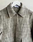 Tweed Zip Bomber Jacket
