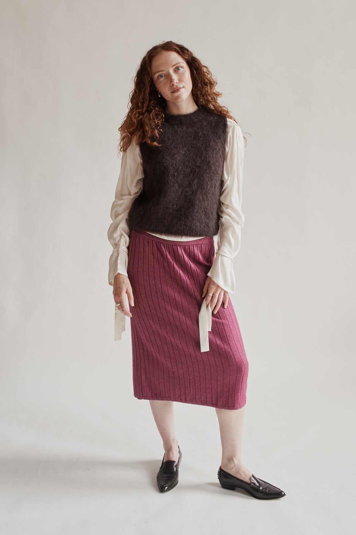 Umber Mohair Knit Vest