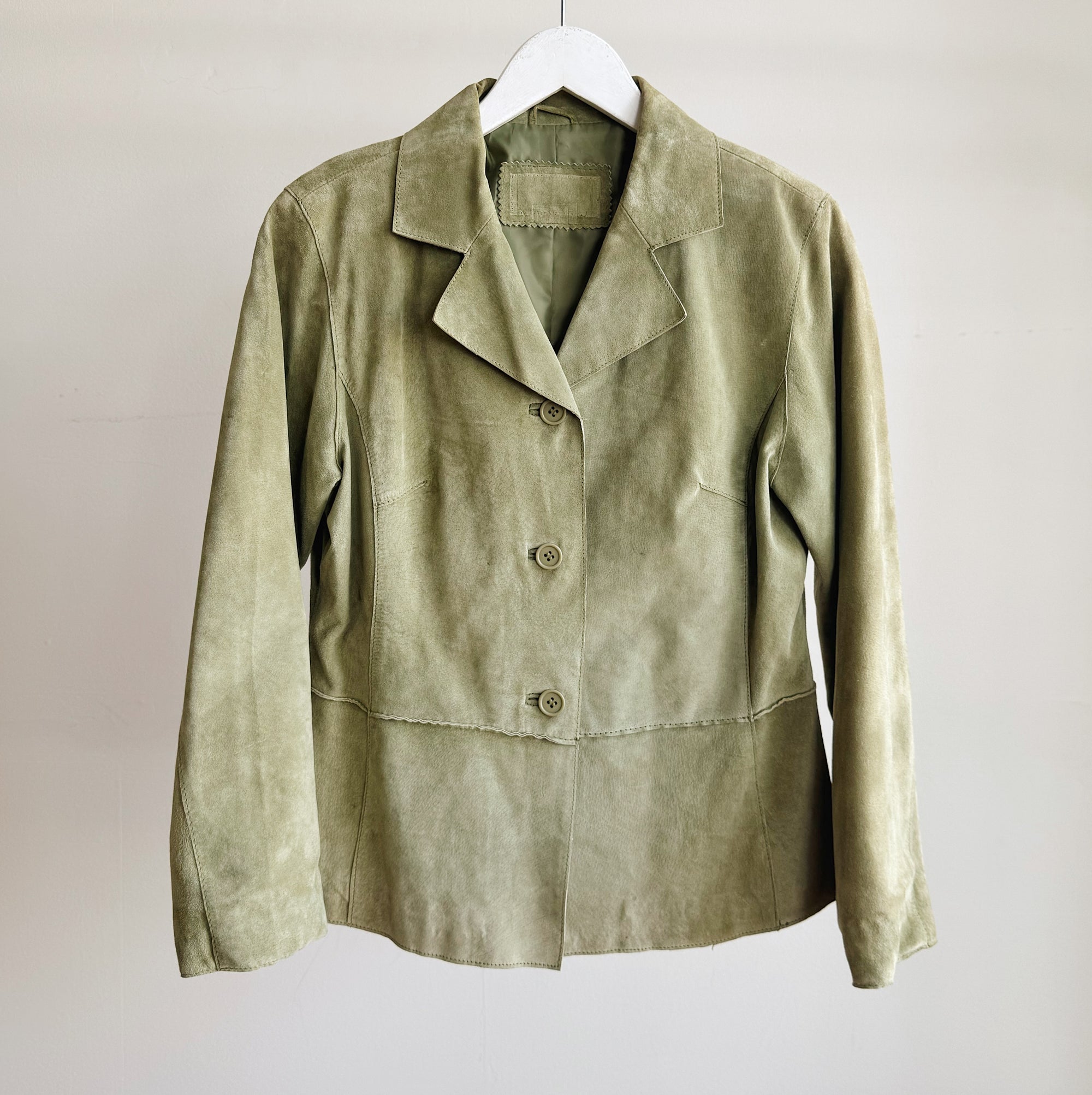 Sage Suede Button Up Jacket
