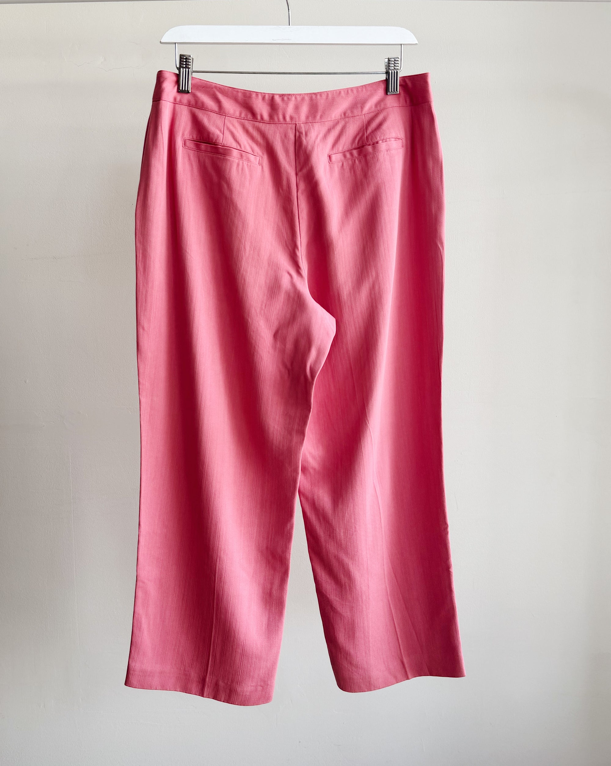Petal Pink Silk Capri Pants