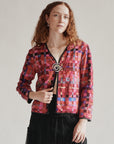 Fuchsia Tonal Silk Patchwork Jacket