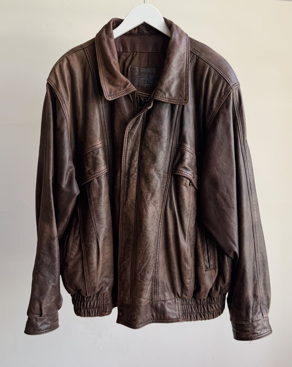 Cocoa Leather Bomber Jacket - Hey Jude