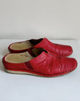Cherry Leather Slip Ons | Size 37