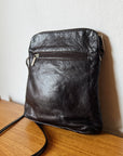 Dark Brown Leather Crossbody Pouch - Hey Jude