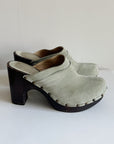 Sky Suede Leather Clogs| Size 8