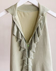 Sage Ruffle Silk Knit Top