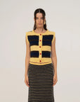 Carmen Says | Butter + Navy Alpaca Striped Vest