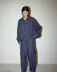 Deiji Studios | Linen Square Pocket Pant in Ink