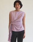 Wisteria Cotton Asymmetrical Wrap Top - Hey Jude