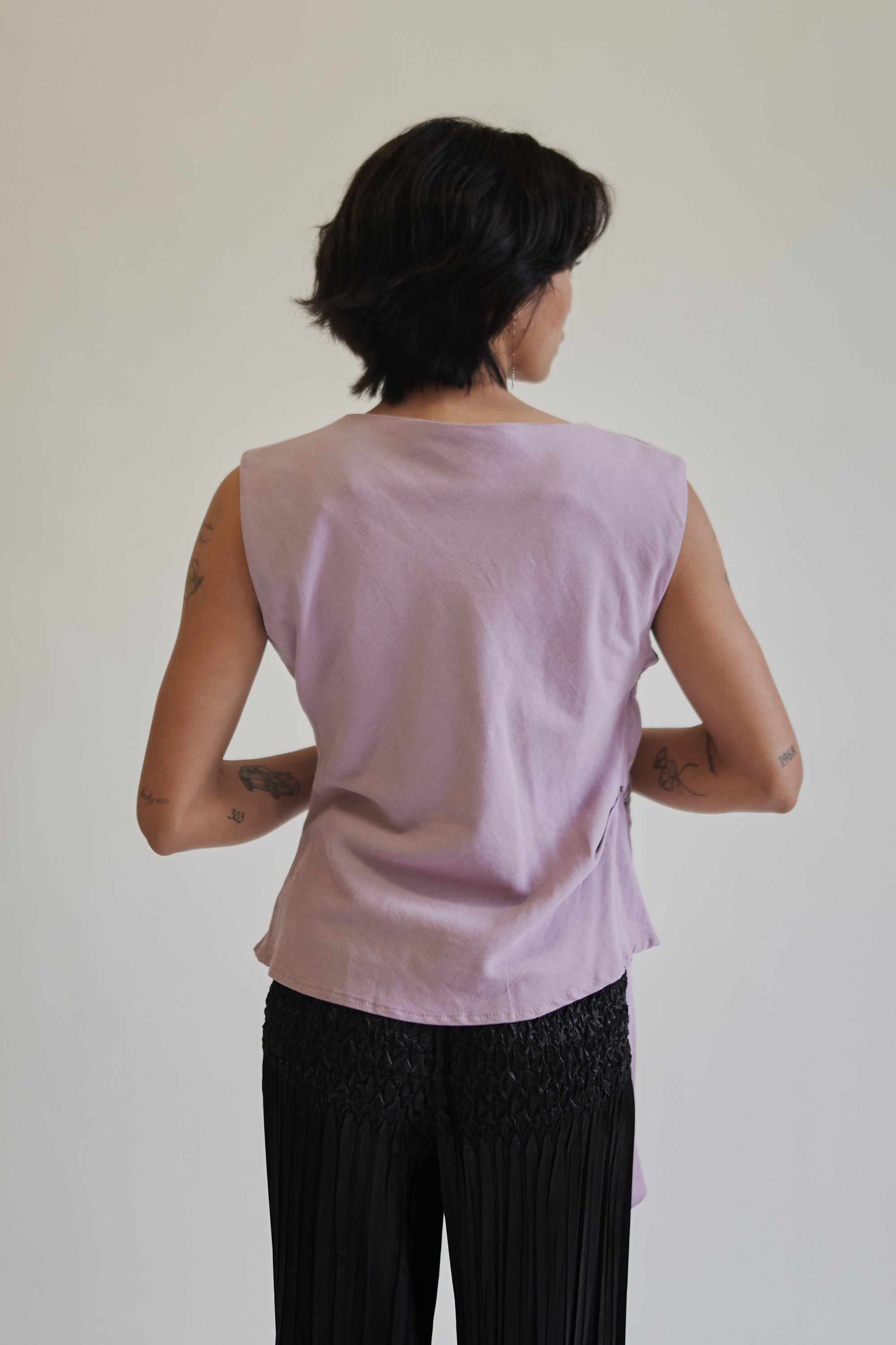 Wisteria Cotton Asymmetrical Wrap Top - Hey Jude