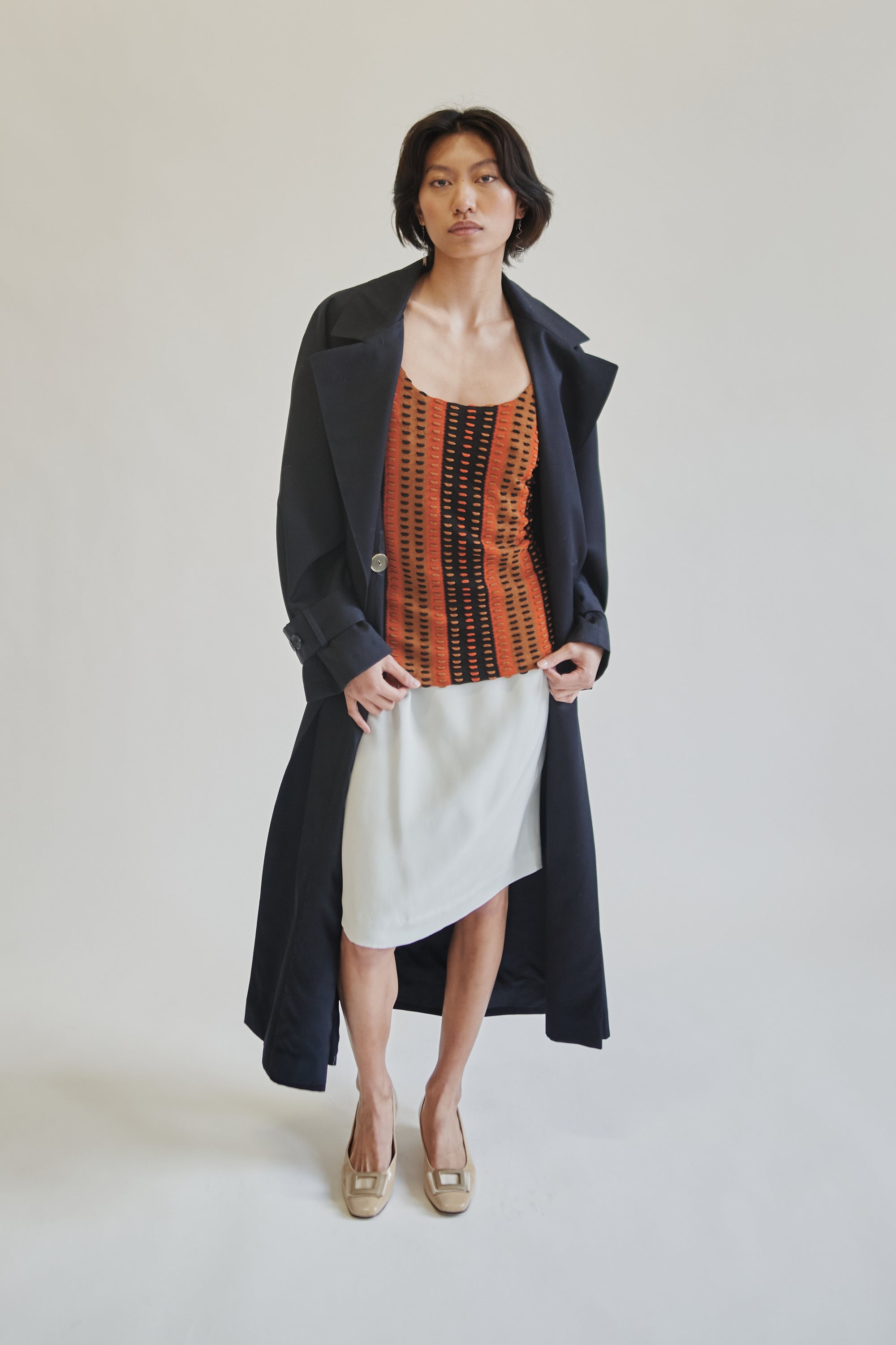 Navy Longline Trench Coat - Hey Jude