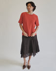 Ruby Red Boxy Silk Tee - Hey Jude