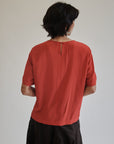Ruby Red Boxy Silk Tee - Hey Jude