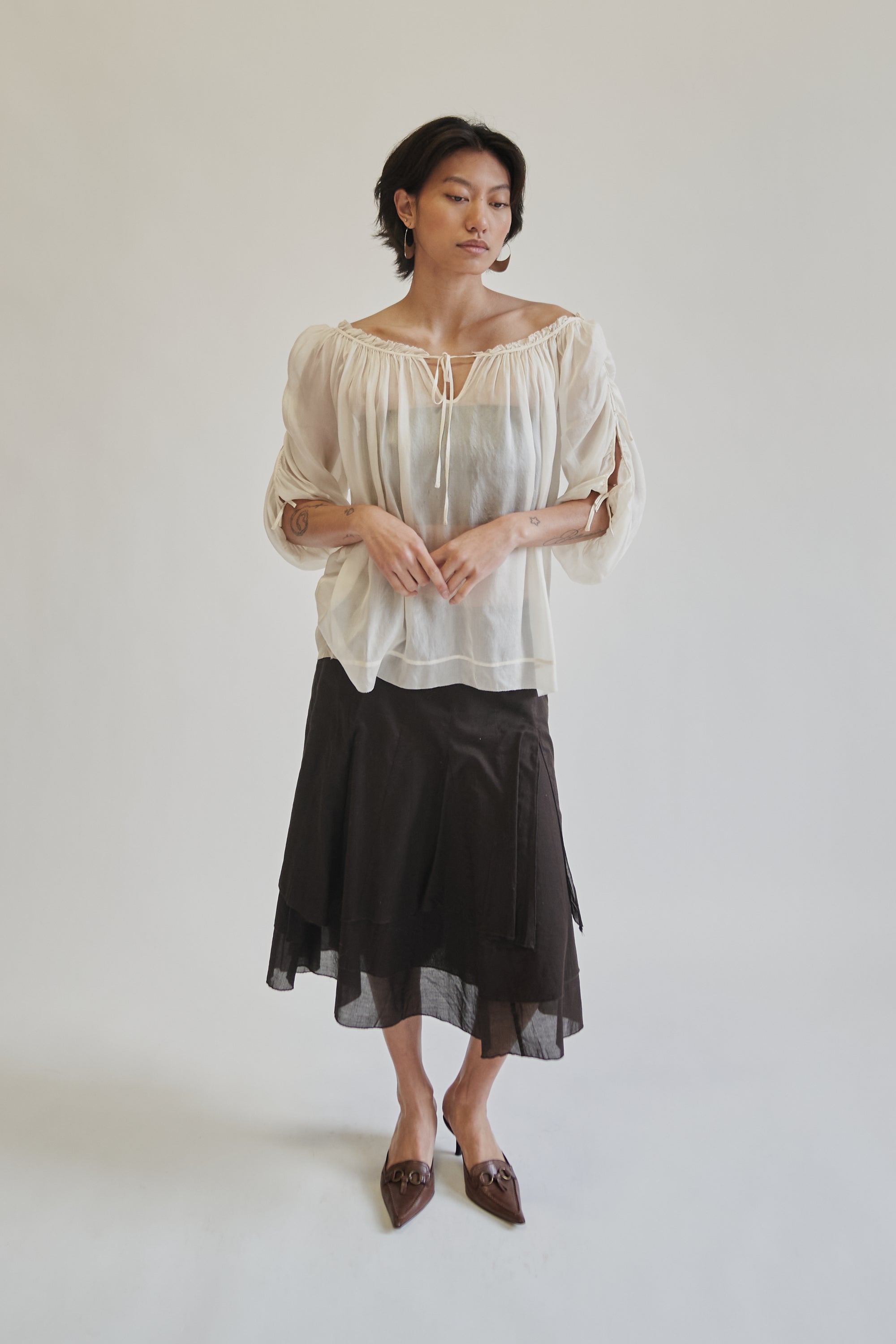 Marc Jacobs Cream Silk Peasant Blouse - Hey Jude