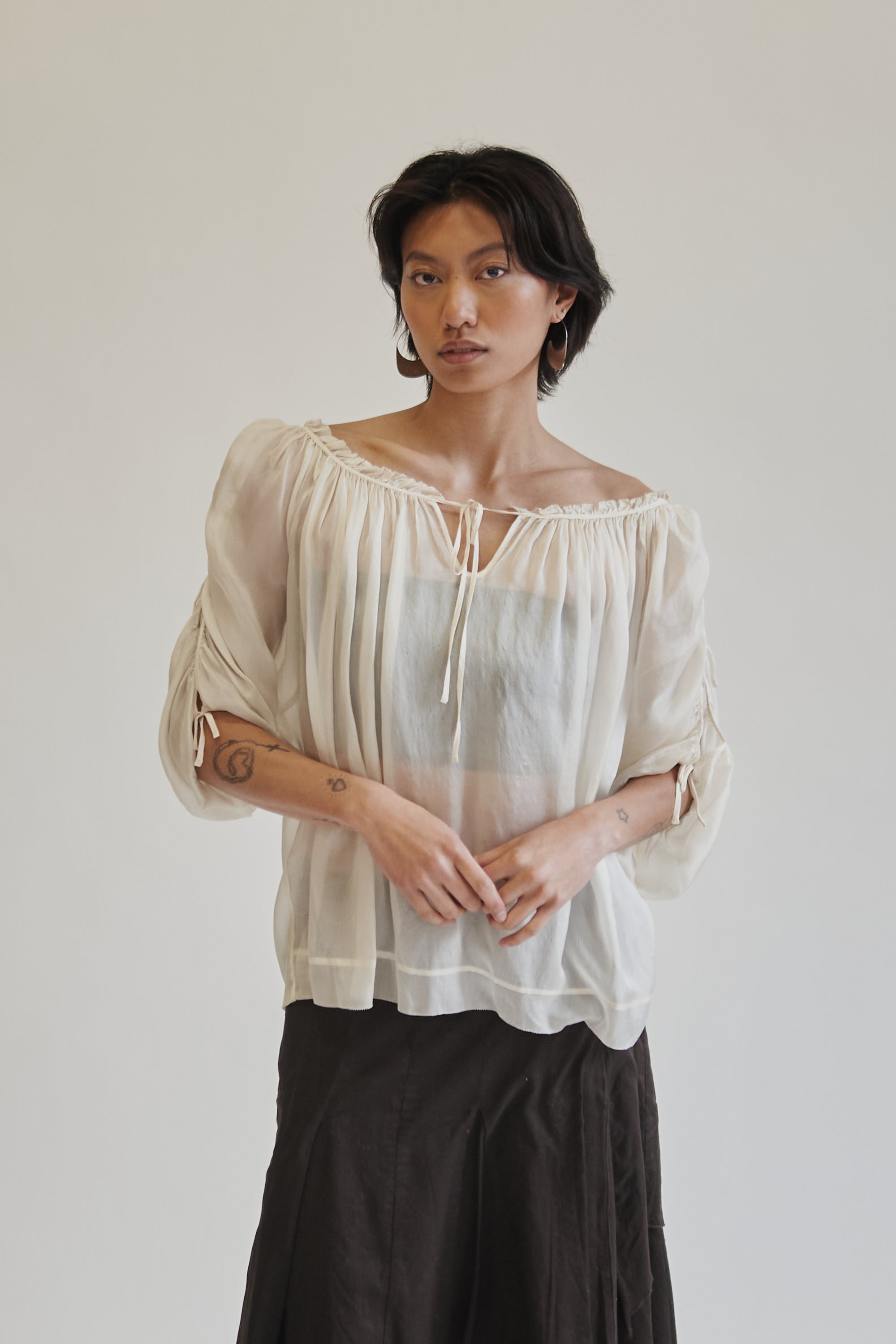 Marc Jacobs Cream Silk Peasant Blouse - Hey Jude