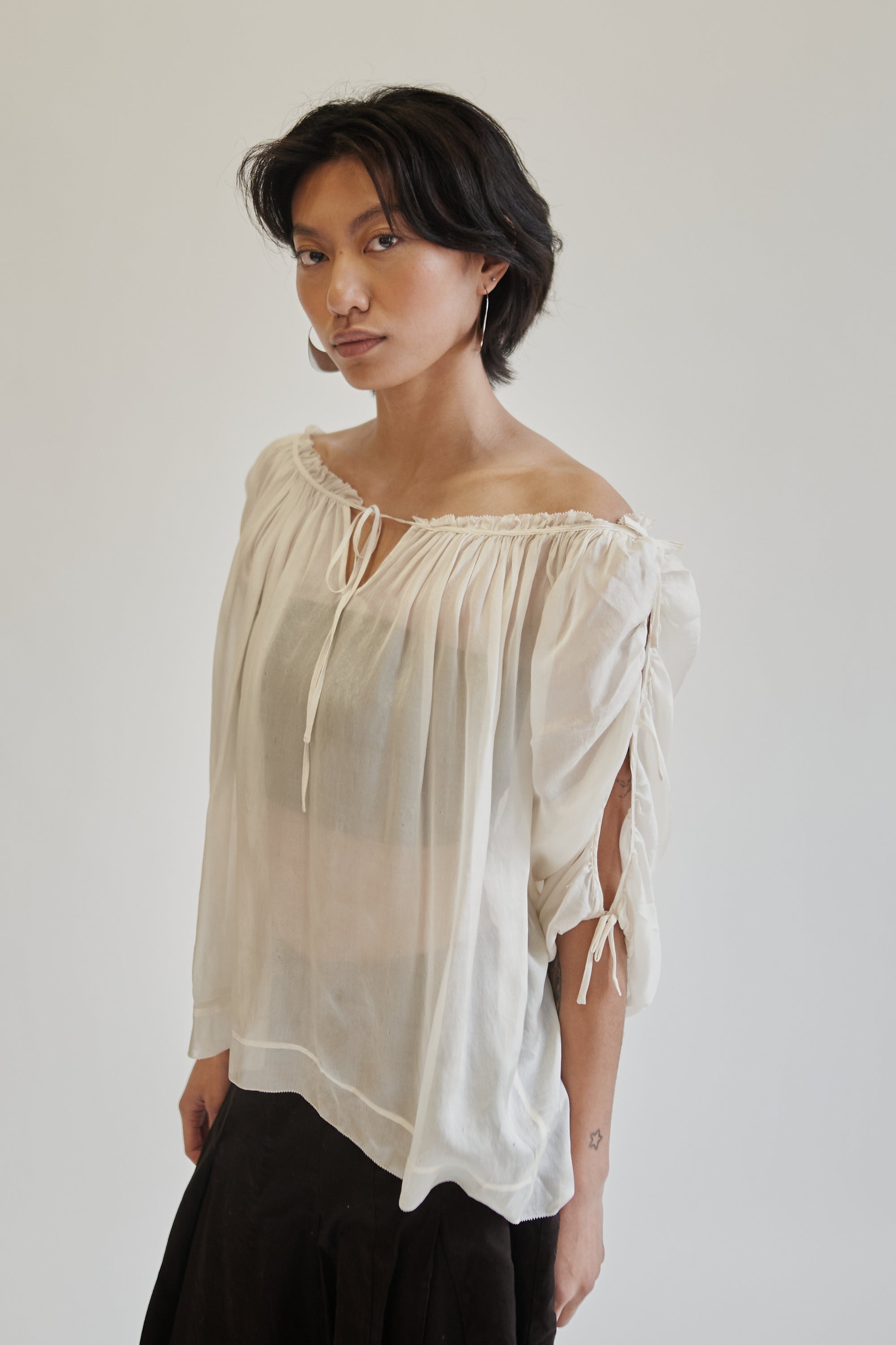 Marc Jacobs Cream Silk Peasant Blouse - Hey Jude