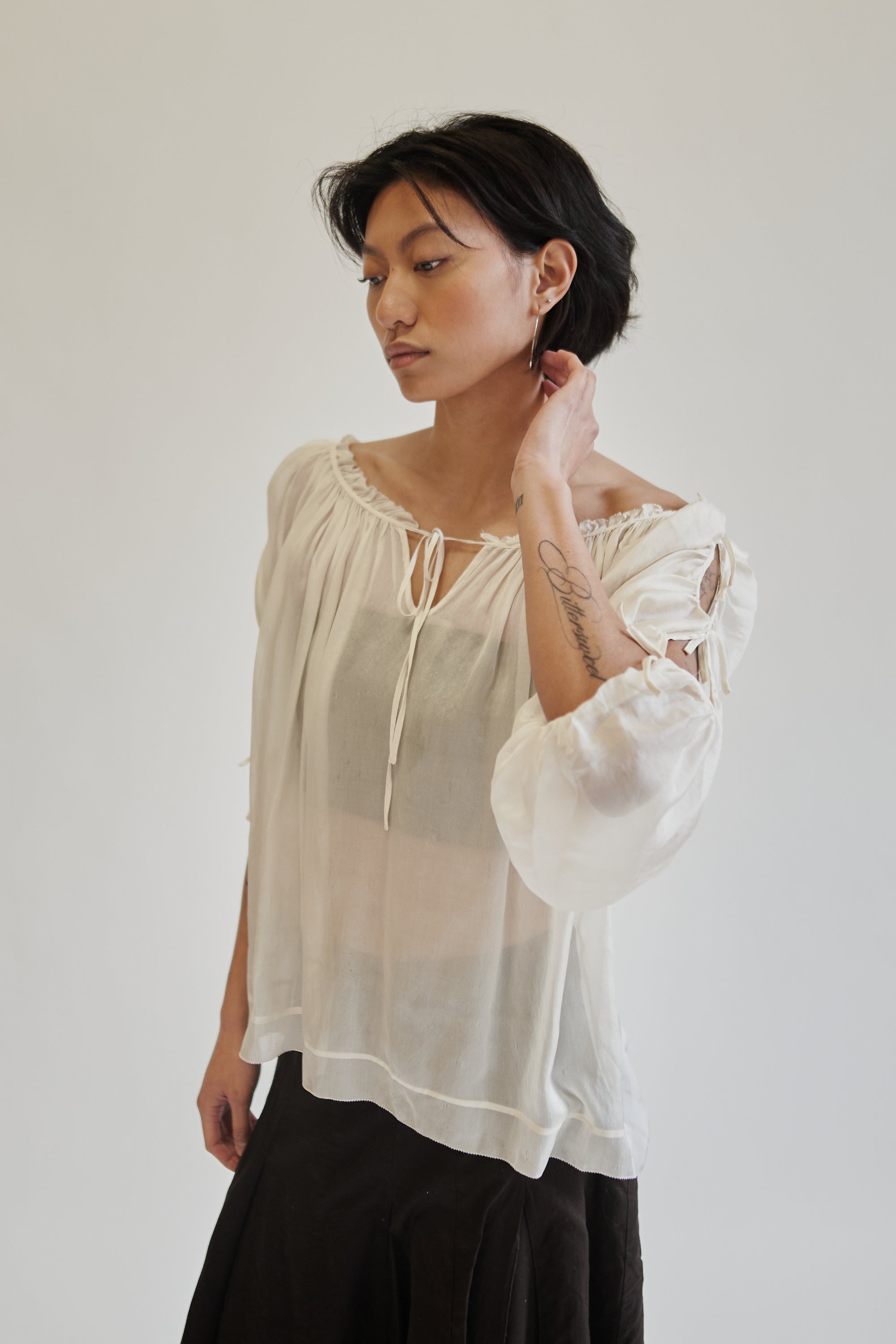 Marc Jacobs Cream Silk Peasant Blouse - Hey Jude