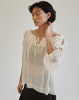 Marc Jacobs Cream Silk Peasant Blouse - Hey Jude