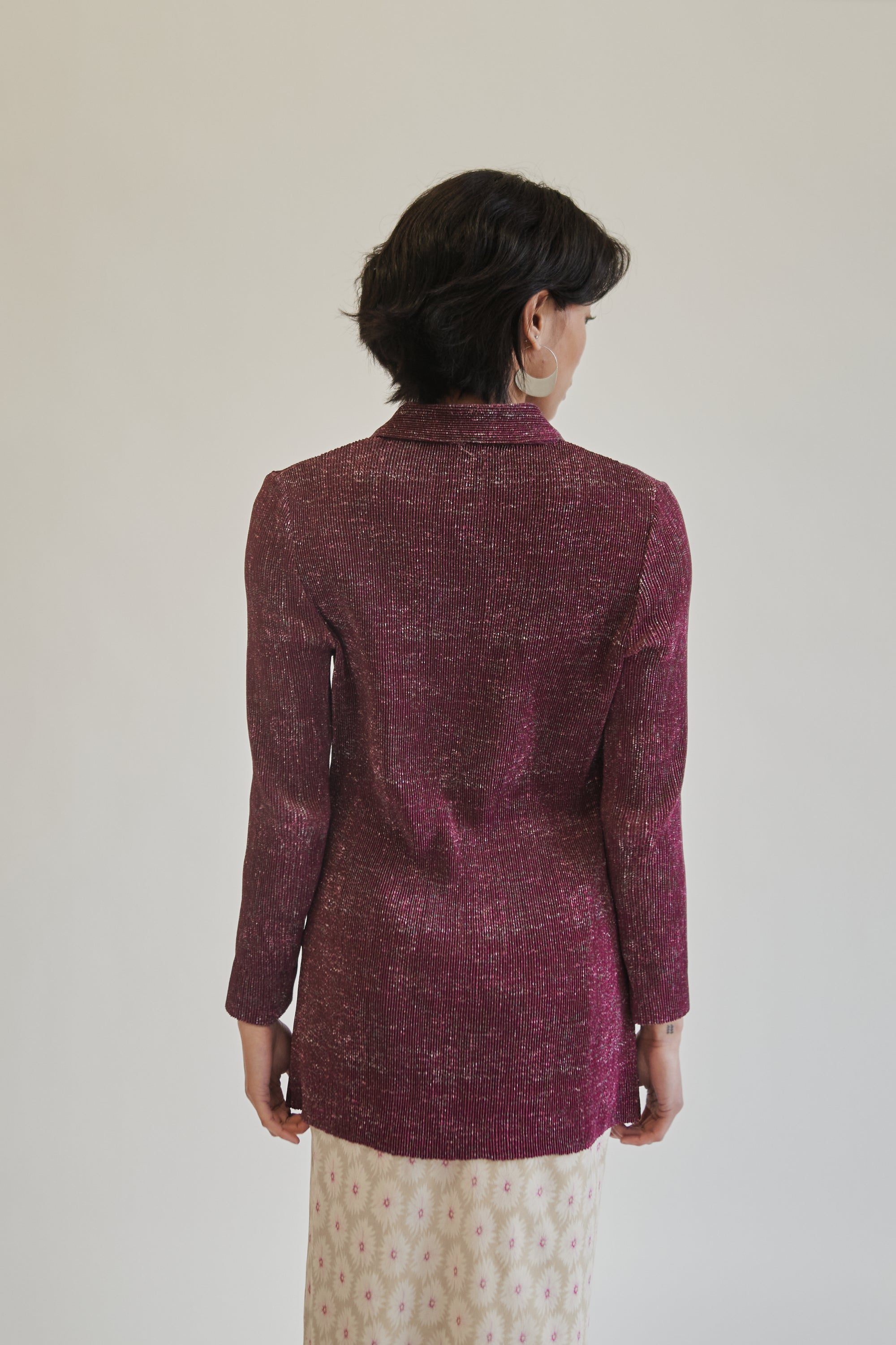 Raspberry Textured Pleat Button Up - Hey Jude