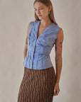 Cornflower Cotton Corset Top